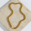 Wholesale Women's Geometric Stainless Steel And Titanium Steel Electroplated Cuban Chain Bracelet And Necklace Combination