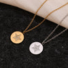 Wholesale Women's Geometric Stainless Steel And Titanium Steel Electroplated 18K Gold Round And Five Pointed Star Necklace Pendant