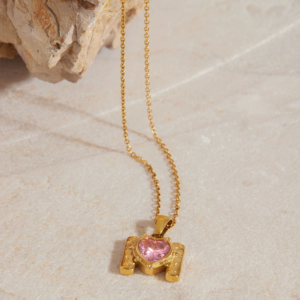 Wholesale Women's Geometric Stainless Steel And Titanium Steel Electroplated Love Cross Pendant Necklace