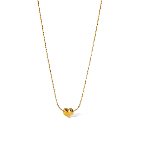 Wholesale Women's Geometric Stainless Steel And Titanium Steel Electroplated Love Pendant Necklace With Cross Chain In Ins Style