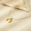 Wholesale Women's Geometric Stainless Steel And Titanium Steel Electroplated Moon Pendant Necklace