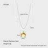 Wholesale Women's Geometric Stainless Steel And Titanium Steel Electroplated Moon Pendant Necklace