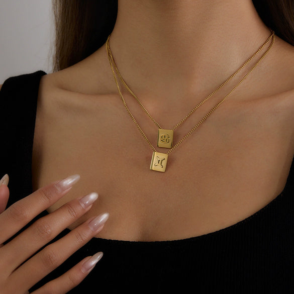 Wholesale Women's Geometric Stainless Steel And Titanium Steel Electroplated Necklace Jewelry