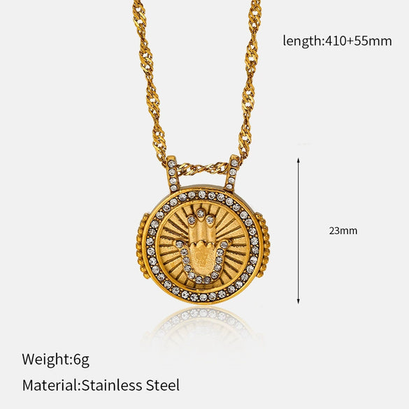 Wholesale Women's Geometric Stainless Steel And Titanium Steel Electroplated Oshaped Chain Necklace