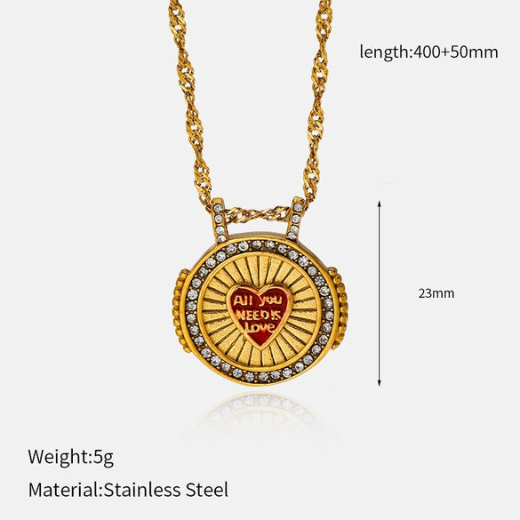Wholesale Women's Geometric Stainless Steel And Titanium Steel Electroplated Oshaped Chain Necklace