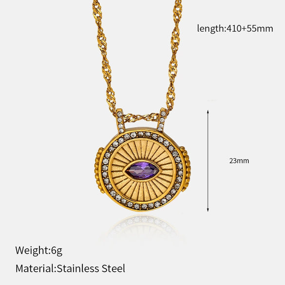 Wholesale Women's Geometric Stainless Steel And Titanium Steel Electroplated Oshaped Chain Necklace