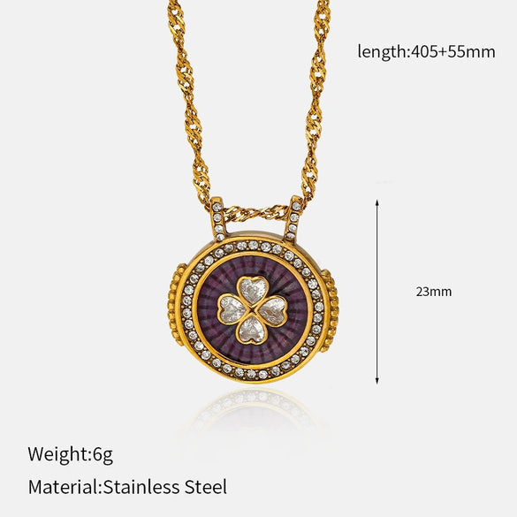 Wholesale Women's Geometric Stainless Steel And Titanium Steel Electroplated Oshaped Chain Necklace