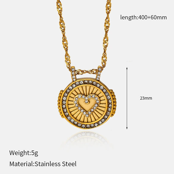Wholesale Women's Geometric Stainless Steel And Titanium Steel Electroplated Oshaped Chain Necklace