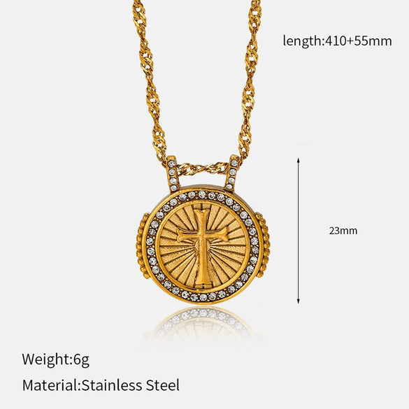 Wholesale Women's Geometric Stainless Steel And Titanium Steel Electroplated Oshaped Chain Necklace