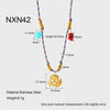 Wholesale Women's Geometric Stainless Steel And Titanium Steel Electroplated Pendant Woven Clavicle Chain Necklace