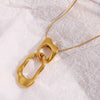 Wholesale Women's Geometric Stainless Steel And Titanium Steel Electroplated Ring Pendant Necklace