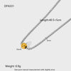 Wholesale Women's Geometric Stainless Steel And Titanium Steel Electroplated Round Bead Pendant Necklace With Ball Chain