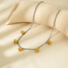 Wholesale Women's Geometric Stainless Steel And Titanium Steel Electroplated Round Bead Pendant Necklace With Ball Chain
