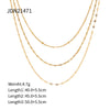 Wholesale Women's Geometric Stainless Steel And Titanium Steel Electroplated Threelayer Stacked Necklace