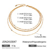 Wholesale Women's Geometric Stainless Steel And Titanium Steel Electroplated Threelayer Stacked Necklace