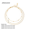 Wholesale Women's Geometric Stainless Steel And Titanium Steel Electroplated Threelayer Stacked Necklace