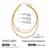 Wholesale Women's Geometric Stainless Steel And Titanium Steel Electroplated Threelayer Stacked Necklace