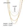 Wholesale Women's Geometric Stainless Steel And Titanium Steel Electroplated Threelayer Stacked Necklace