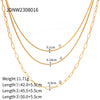 Wholesale Women's Geometric Stainless Steel And Titanium Steel Electroplated Threelayer Stacked Necklace