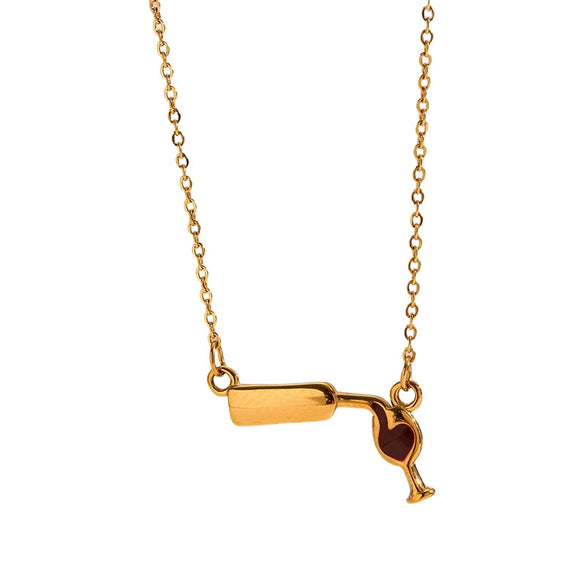 Wholesale Women's Geometric Stainless Steel And Titanium Steel Electroplated Water Wave Chain Necklace