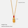 Wholesale Women's Geometric Stainless Steel And Titanium Steel Electroplated Water Wave Chain Necklace