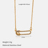 Wholesale Women's Geometric Stainless Steel And Titanium Steel Electroplated Water Wave Chain Necklace