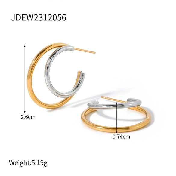 Wholesale Women's Geometric Stainless Steel And Titanium Steel Jewelry Letter Necklace Earrings Plain Ring Bow Contrast Color Bracelet With Electroplating