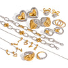 Wholesale Women's Geometric Stainless Steel And Titanium Steel Jewelry Letter Necklace Earrings Plain Ring Bow Contrast Color Bracelet With Electroplating