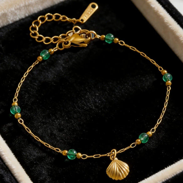 Wholesale Women's Geometric Stainless Steel And Titanium Steel 18K Gold Plated Anklet