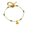 Wholesale Women's Geometric Stainless Steel And Titanium Steel 18K Gold Plated Anklet