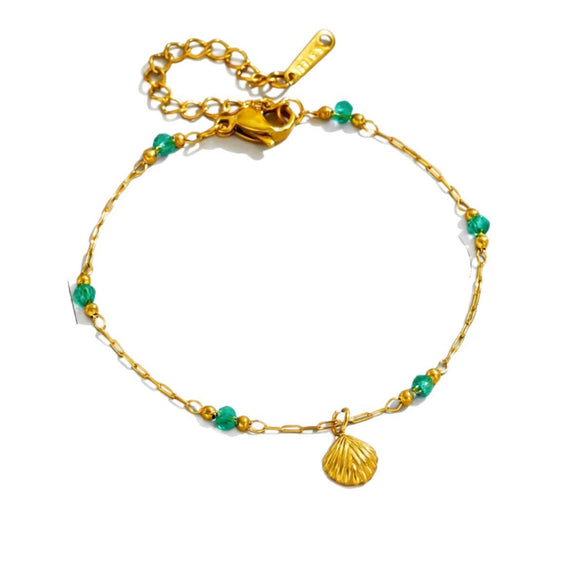 Wholesale Women's Geometric Stainless Steel And Titanium Steel 18K Gold Plated Anklet