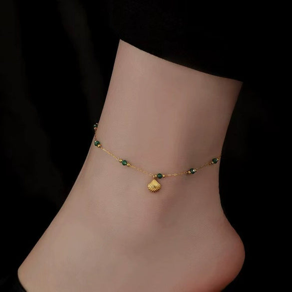Wholesale Women's Geometric Stainless Steel And Titanium Steel 18K Gold Plated Anklet