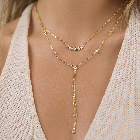 Wholesale Women's Geometric Stainless Steel And Titanium Steel Necklace With Pvd Furnace Vacuum Real Gold Plating