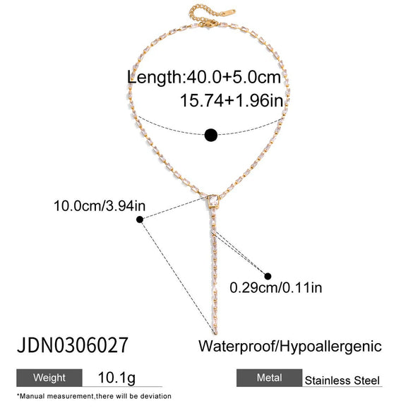 Wholesale Women's Geometric Stainless Steel And Titanium Steel Necklace With Pvd Furnace Vacuum Real Gold Plating