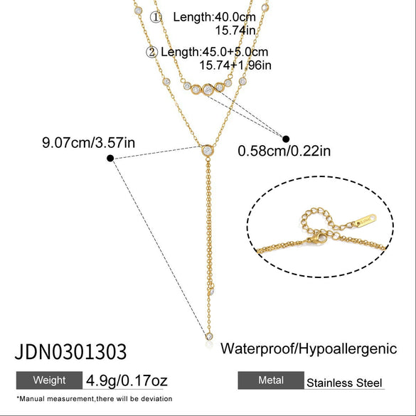 Wholesale Women's Geometric Stainless Steel And Titanium Steel Necklace With Pvd Furnace Vacuum Real Gold Plating