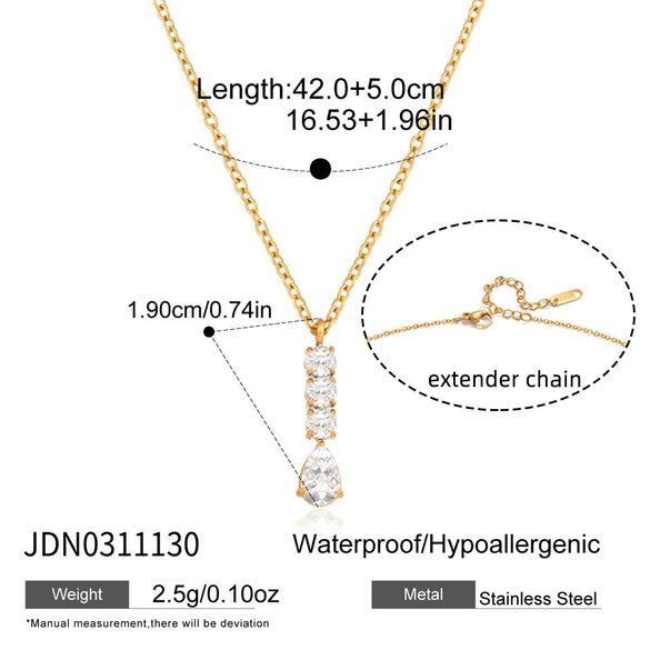 Wholesale Women's Geometric Stainless Steel And Titanium Steel Necklace With Pvd Furnace Vacuum Real Gold Plating