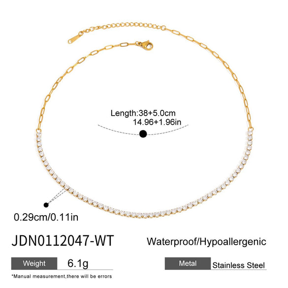Wholesale Women's Geometric Stainless Steel And Titanium Steel Necklace With Pvd Furnace Vacuum Real Gold Plating