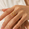 Wholesale Women's Geometric Stainless Steel And Titanium Steel Polished Electroplated Ring Stacking Jewelry