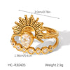 Wholesale Women's Geometric Stainless Steel And Titanium Steel Polished Electroplated Ring Stacking Jewelry