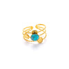 Wholesale Women's Geometric Stainless Steel And Titanium Steel Ring Inlaid With Natural Stone And Electroplated