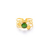 Wholesale Women's Geometric Stainless Steel And Titanium Steel Ring Inlaid With Natural Stone And Electroplated