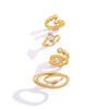 Wholesale Women's Geometric Stainless Steel And Titanium Steel Ring With Vacuum Real Gold Plating