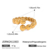 Wholesale Women's Geometric Stainless Steel And Titanium Steel Ring With Vacuum Real Gold Plating
