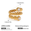 Wholesale Women's Geometric Stainless Steel And Titanium Steel Ring With Vacuum Real Gold Plating