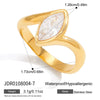 Wholesale Women's Geometric Stainless Steel And Titanium Steel Ring With Vacuum Real Gold Plating