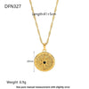Wholesale Women's Geometric Stainless Steel And Titanium Steel Star Pendant Necklace With 18K Gold Plating And Water Wave Chain