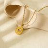 Wholesale Women's Geometric Stainless Steel And Titanium Steel Star Pendant Necklace With 18K Gold Plating And Water Wave Chain