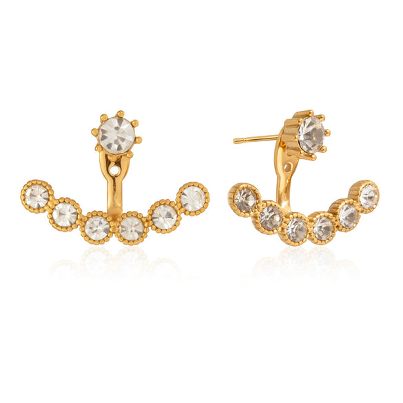 Wholesale Women's Geometric Stainless Steel And Titanium Steel Vacuum Real Gold Plated Stud Earrings