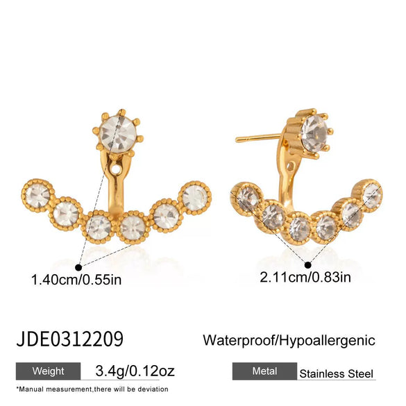 Wholesale Women's Geometric Stainless Steel And Titanium Steel Vacuum Real Gold Plated Stud Earrings
