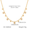 Wholesale Women's Geometric Stainless Steel Bead Chain Zircon Necklace